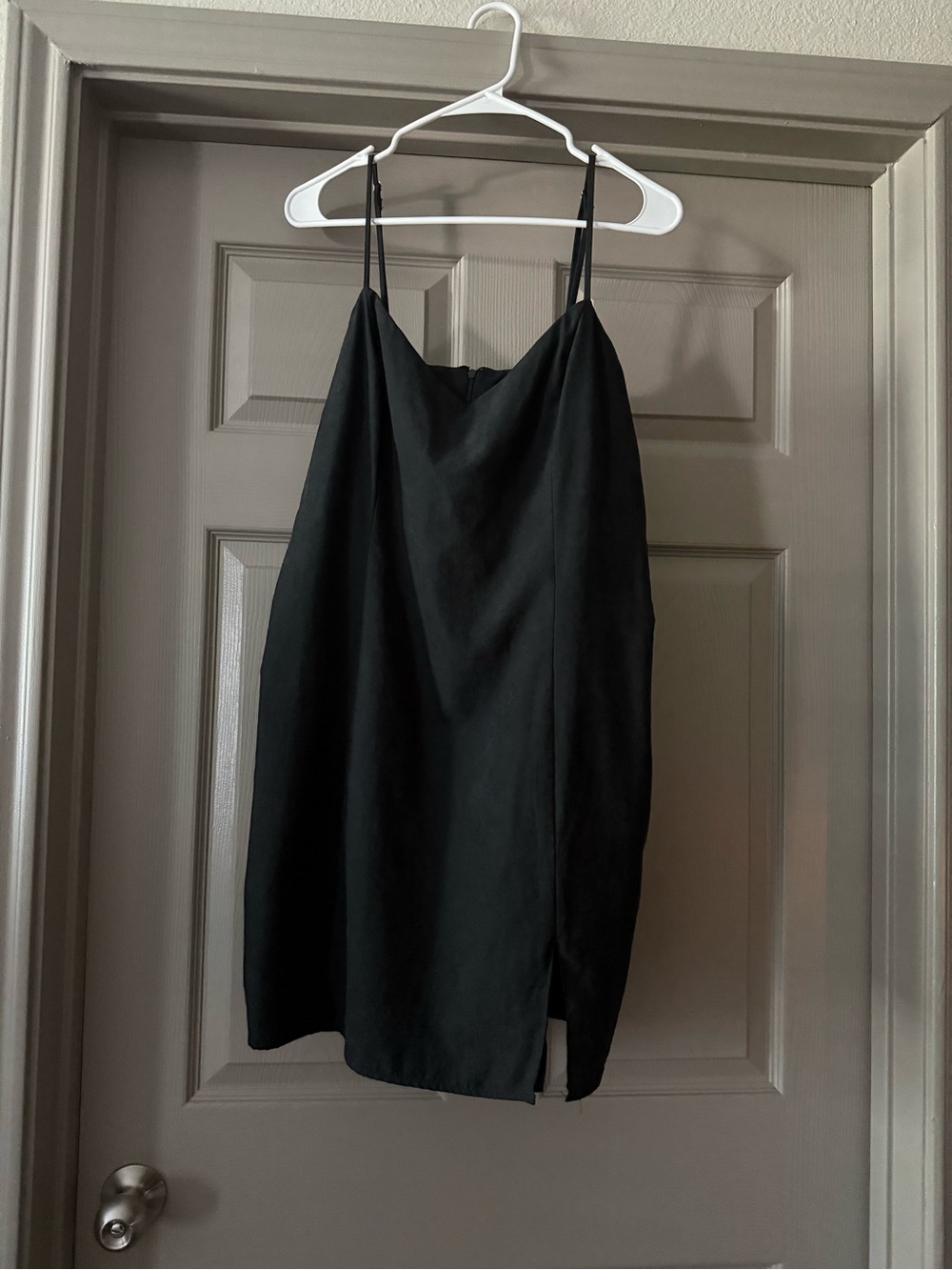 Forever 21 Black Mini Slip Dress with Side Slit